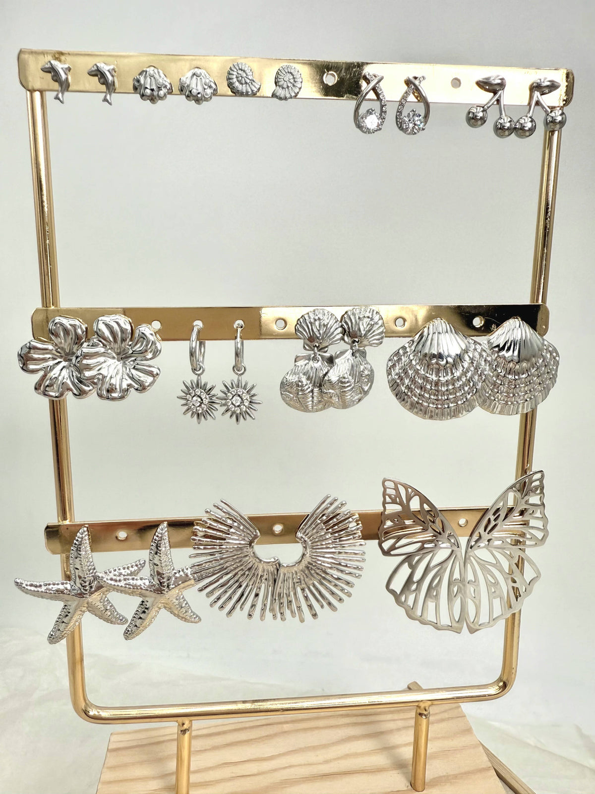 Set de 10 boucles d'oreilles en acier inoxydable SET295