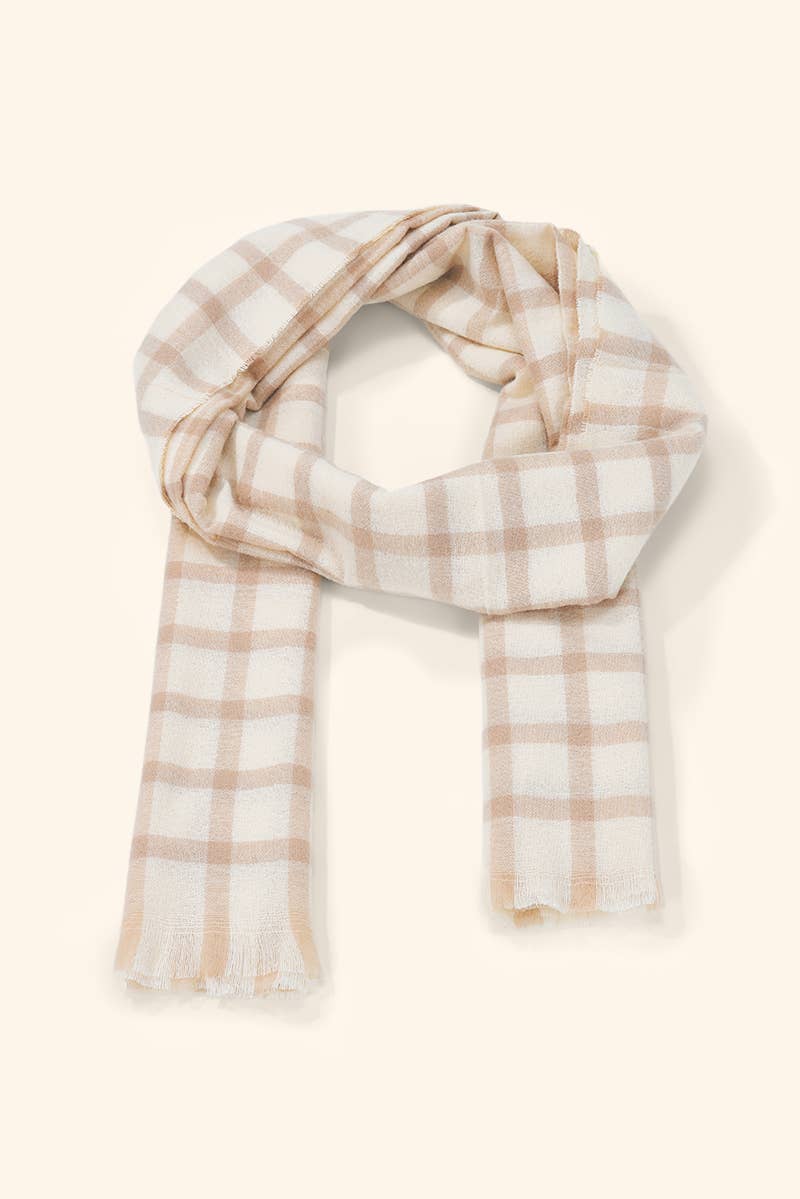 FL623DF plaid thin scarf