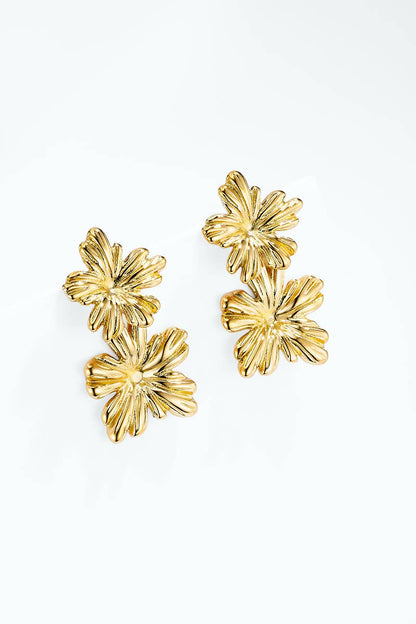 Stainless steel flower earrings 124AQ786