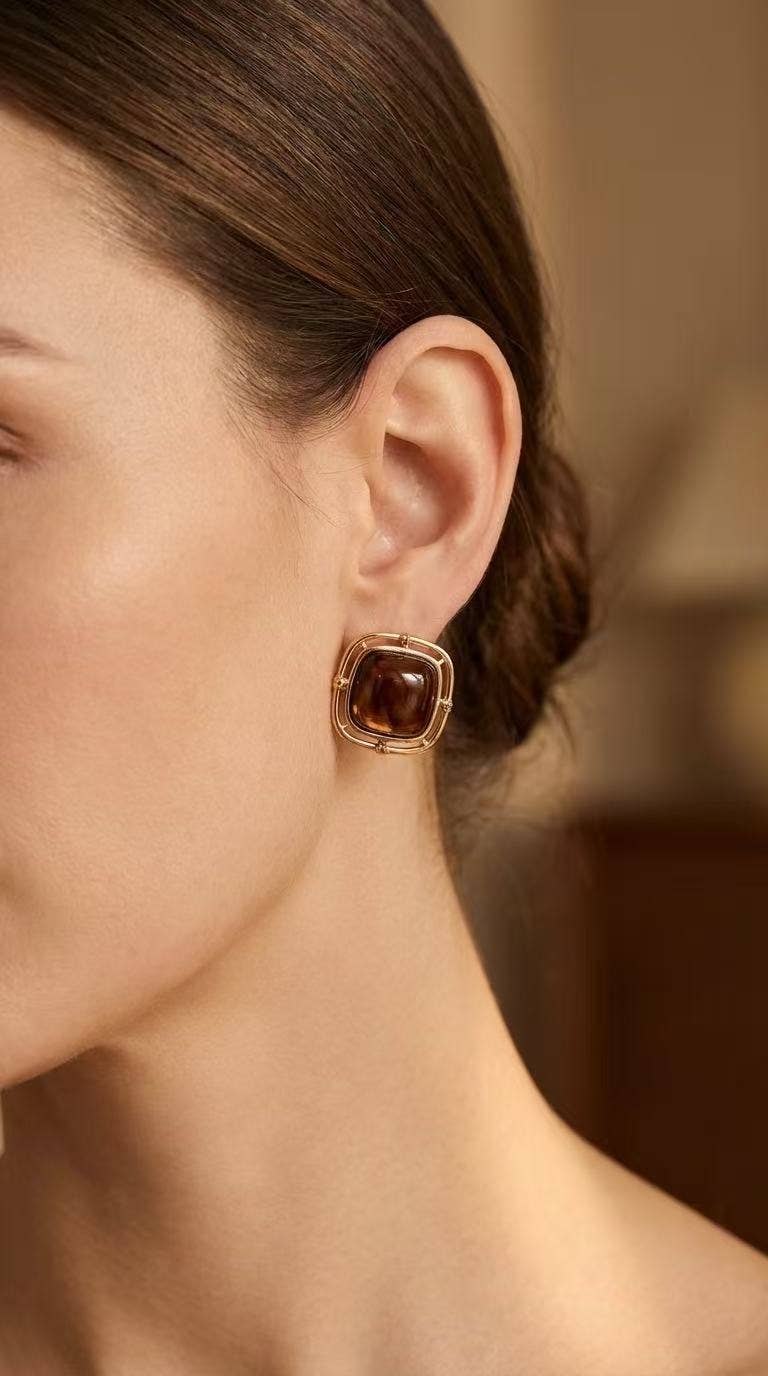 124RX252 stainless steel earrings