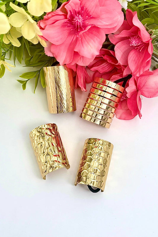 Set de 4 chouchous élastiques avec métal ST62