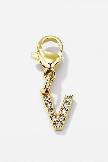 Charm breloque strassé CHARM-LETTRES-STRASS
