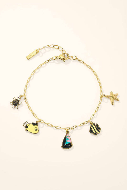 Bracelet breloques marines en acier inoxydable 324AQ392