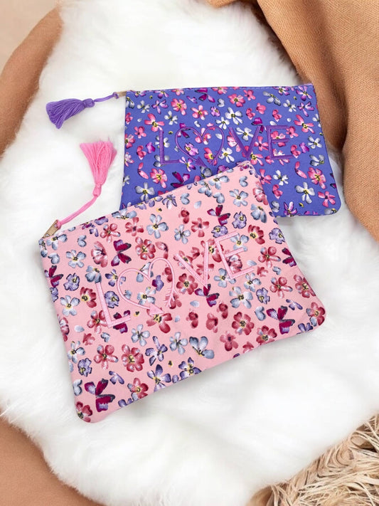Trousse à maquillage à fleurs love 20x15cm CY07