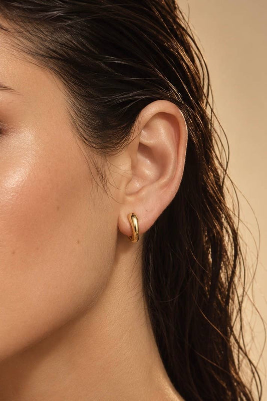 Boucles d'oreilles mini créoles gouttes bombées 124AQ821