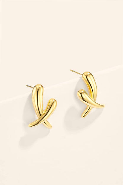 Stainless steel crossover earrings 124AQ665