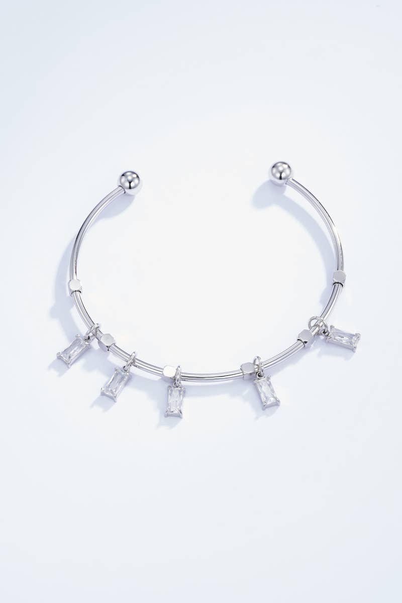 Jonc avec pierres en acier inoxydable 324AQ40N41N42