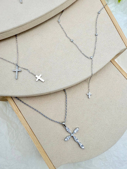 Set of 6 stainless steel necklaces without display stand SET322