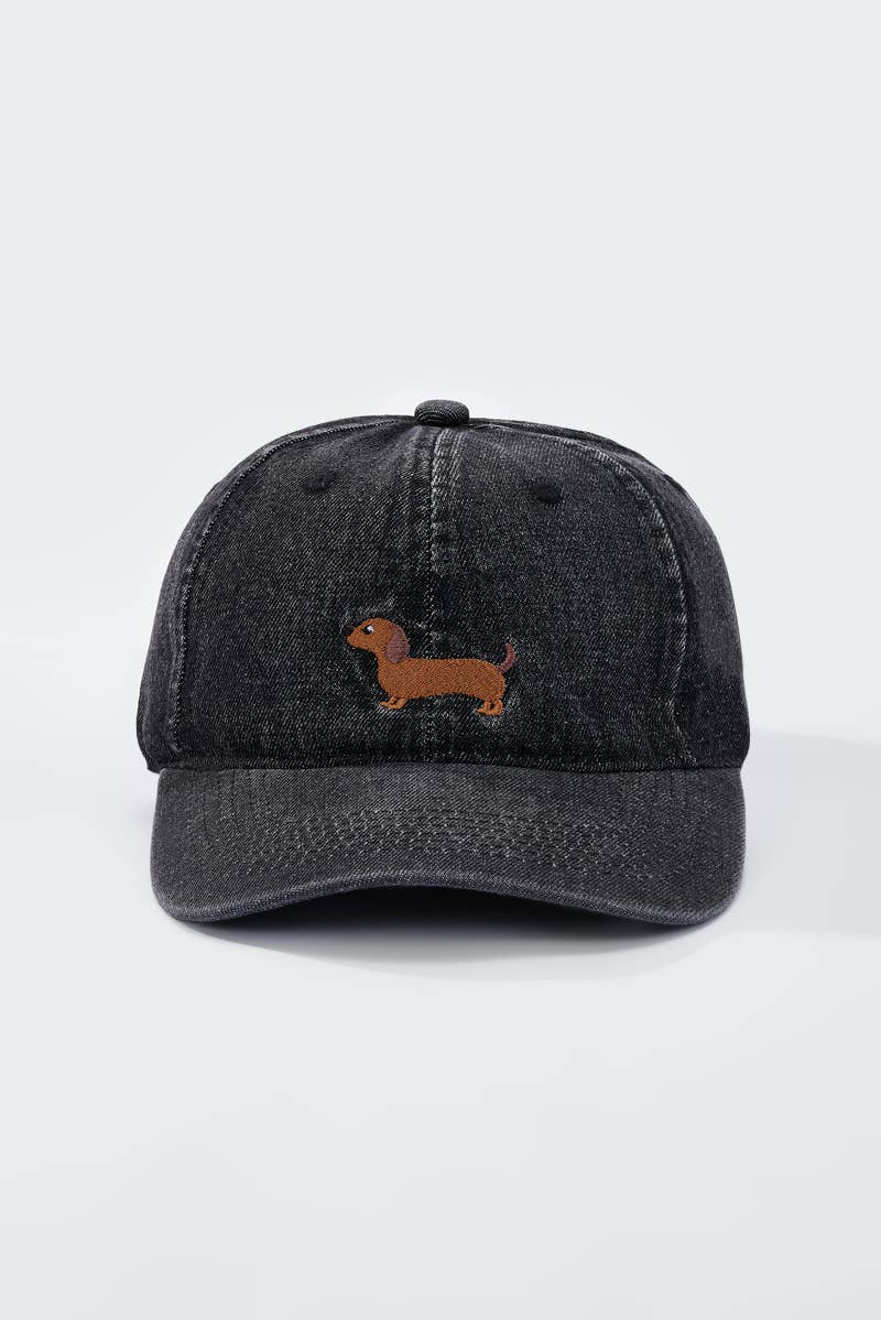 Cotton cap with dog embroidery MJ322HK