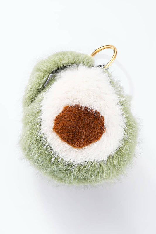 Avocado faux fur bag charm PC003YJ