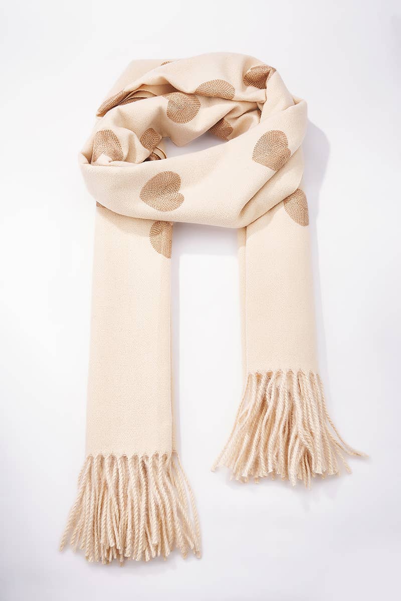 Heart pattern wool scarf FL213DF