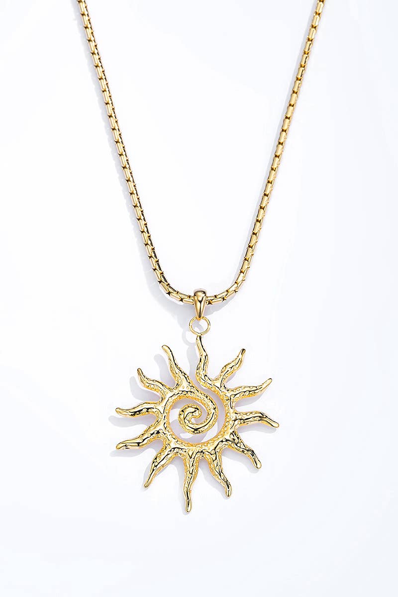 Stainless steel Sun necklace 224AQ127
