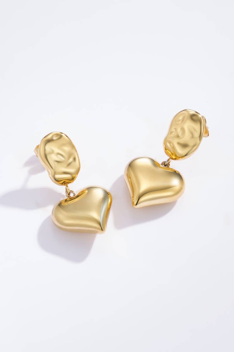 Boucles d'oreilles pendantes cœur 124AQ117