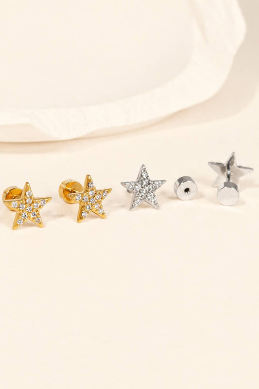 Piercings étoile pavée en acier inoxydable 124AQ826