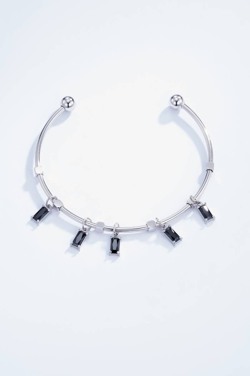 Jonc avec pierres en acier inoxydable 324AQ40N41N42