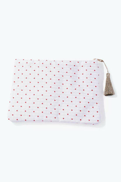 Pochette trousse à motif coeurs 21x16 cm CY69