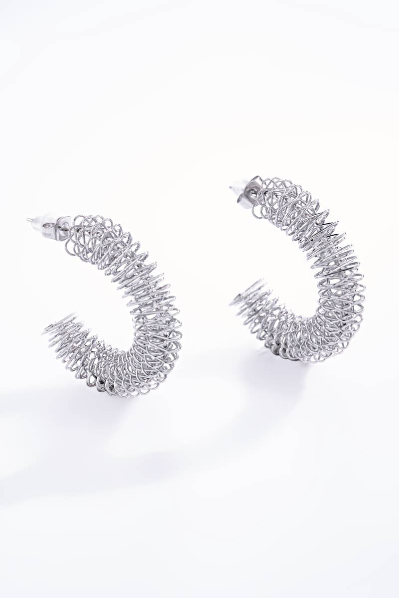Boucles d'oreilles demi créoles en acier inoxydable 124RX34
