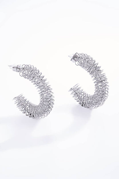 Boucles d'oreilles demi créoles en acier inoxydable 124RX34