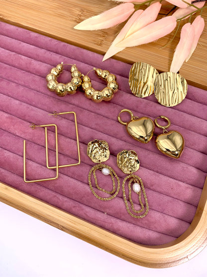 Set de boucles d'oreilles en acier inoxydable SET47