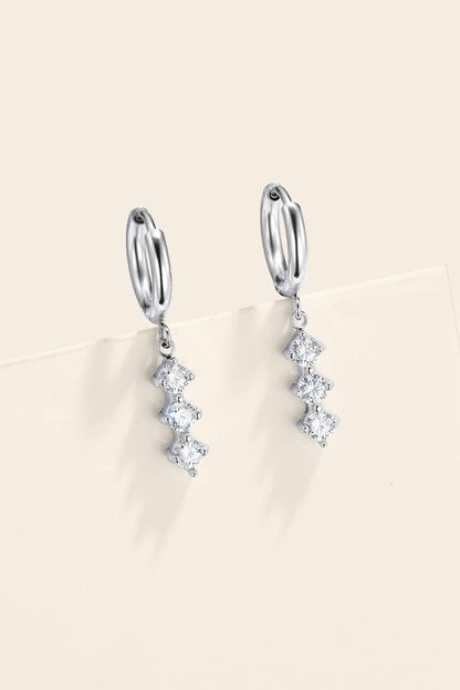 Stainless steel trilogy drop hoop earrings 124AQ796