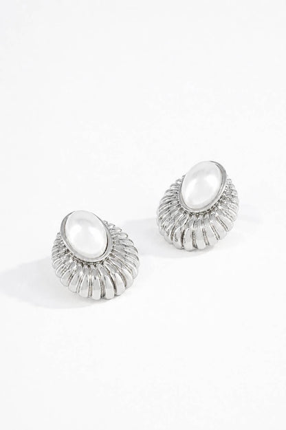 Boucles d’oreilles coquillage à perle en acier 124AQ316