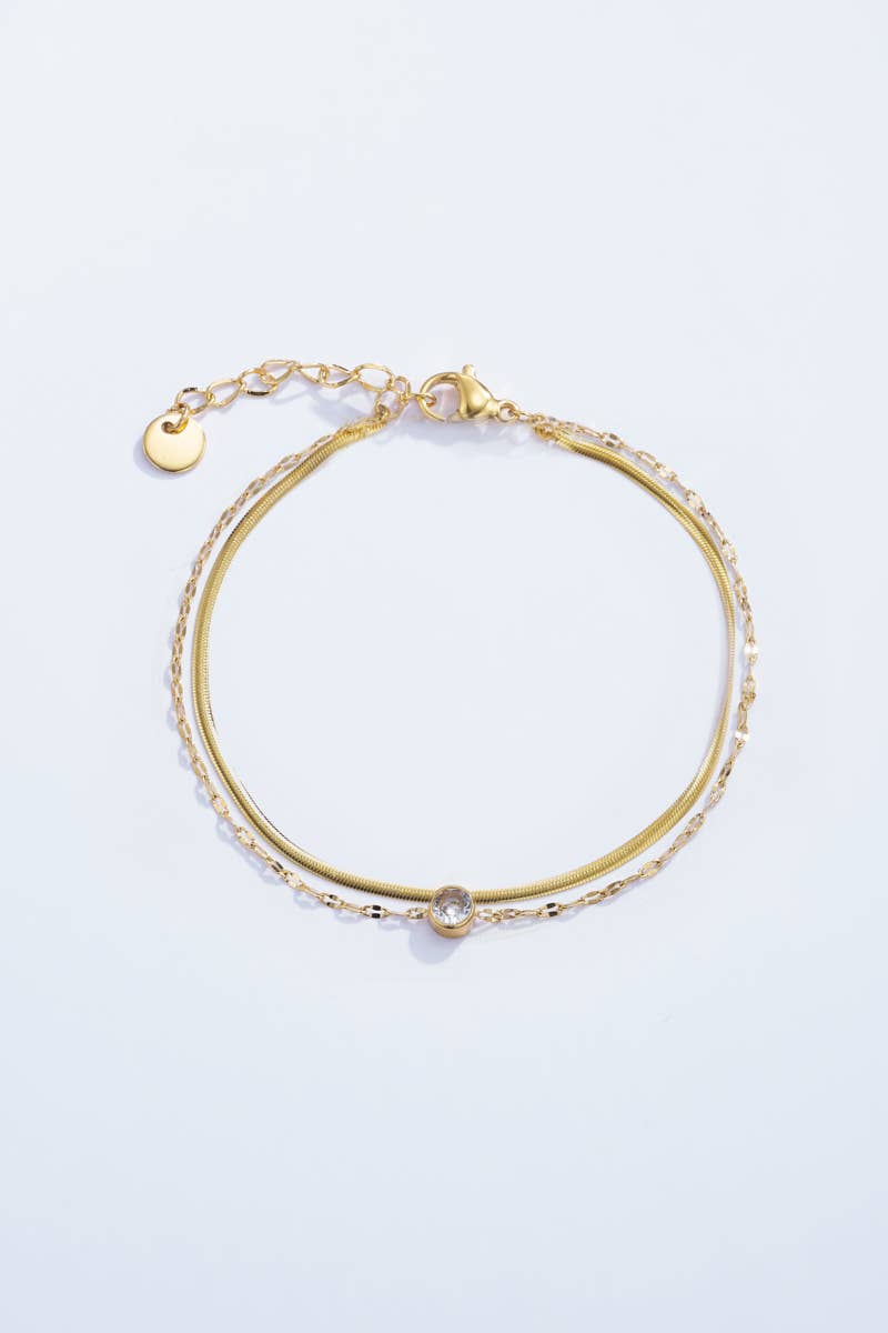 324AQ17 stainless steel double bracelets
