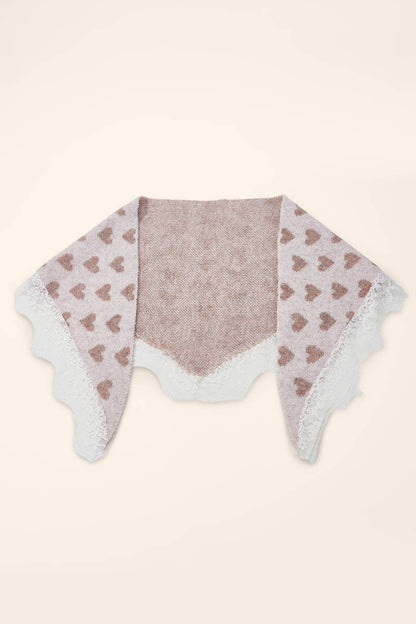 Heart and lace triangle scarf FL602DF