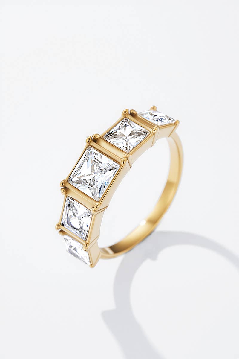 Stainless steel Princess ring 424CA51