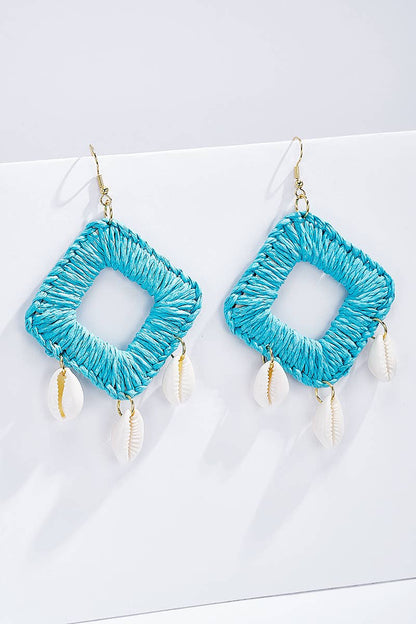 Straw earrings with steel stud 124NN04