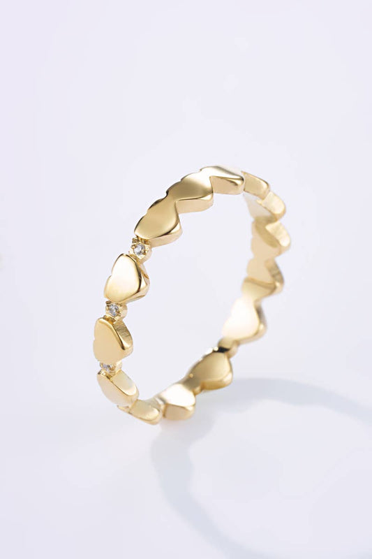 Bague cœurs en acier inoxydable 424AQ108