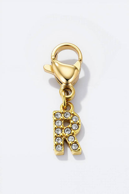Charm breloque strassé CHARM-LETTRES-STRASS