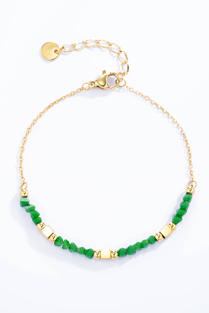 Stainless steel bracelet with colored stones 324AQ72