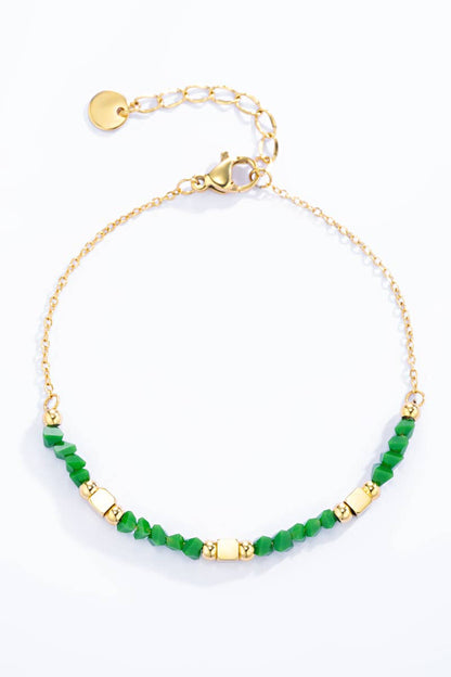Stainless steel bracelet with colored stones 324AQ72