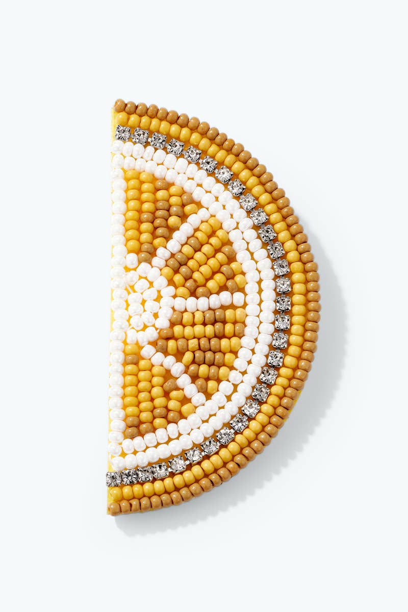 Seed bead lemon brooch BHY169SY
