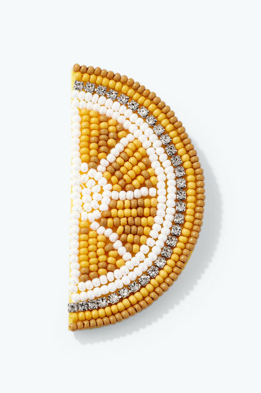 Seed bead lemon brooch BHY169SY