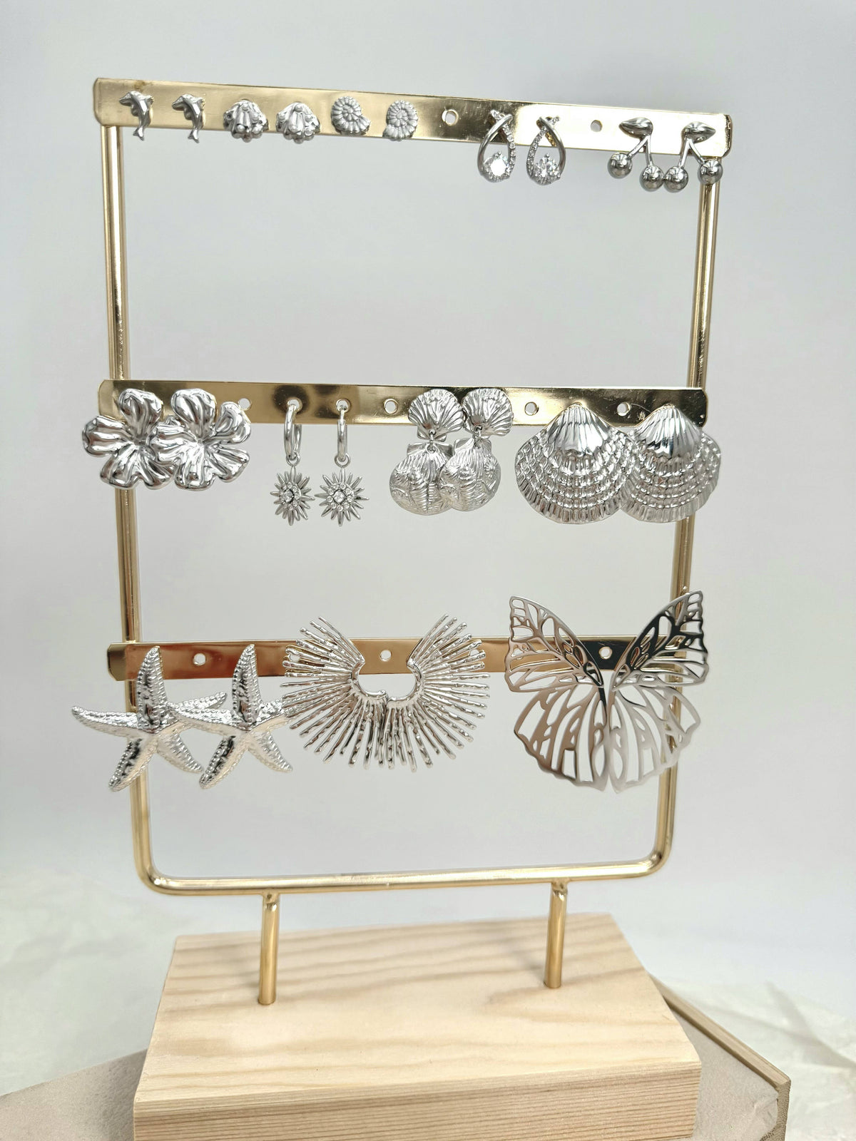 Set de 10 boucles d'oreilles en acier inoxydable SET295