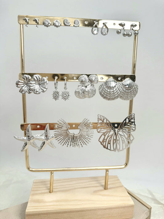 Set of 10 stainless steel earrings SET295