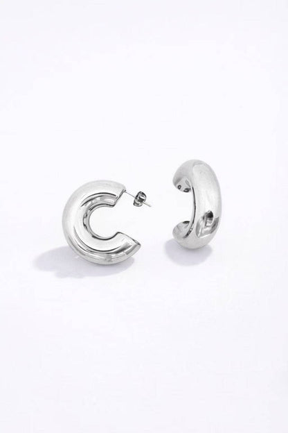 Boucles d'oreilles demi créoles en acier inoxydable 124AQ10