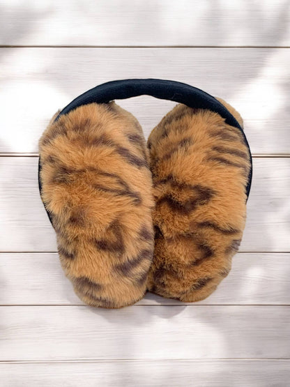 CC04 faux fur leopard earmuffs