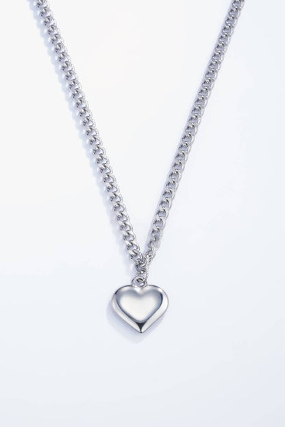 Collier épais avec cœur en acier inoxydable 224RX11