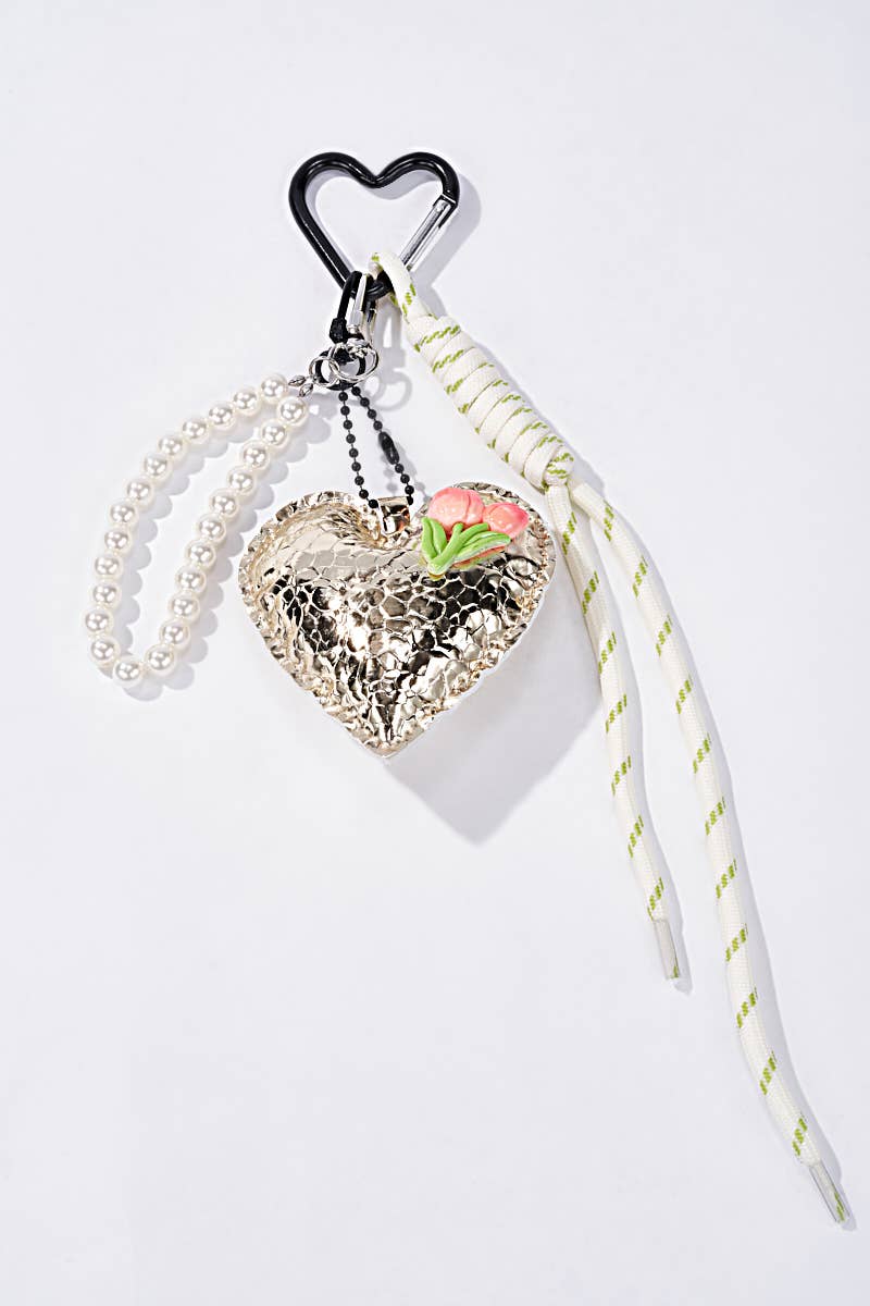Heart bag charm and keyring PC51