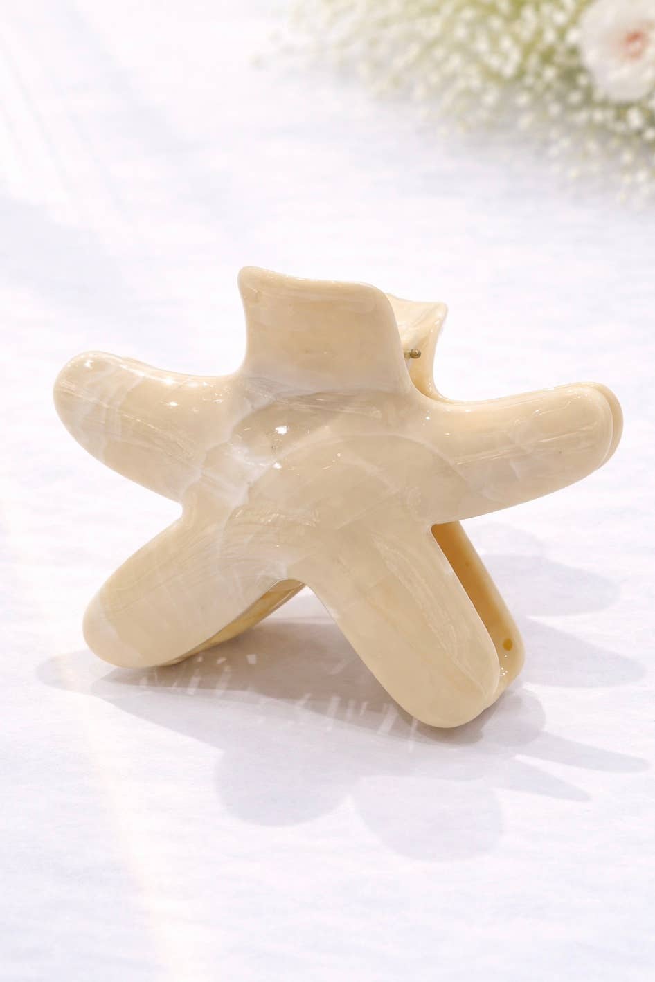 Starfish hair clip marble effect 9 cm YH80