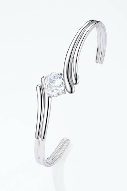 Bracelet jonc fin à zircon en acier inoxydable 324AQ537