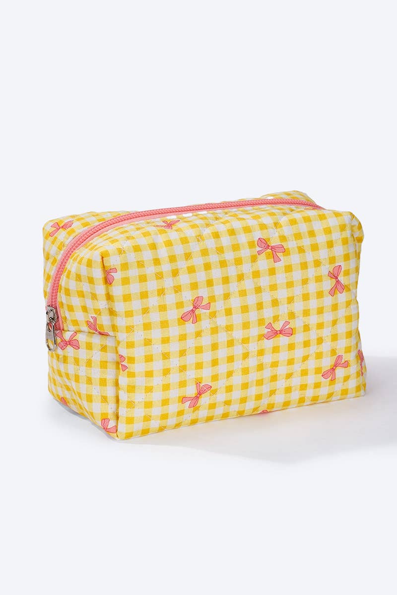 Gingham toiletry bag with bows CY308JH