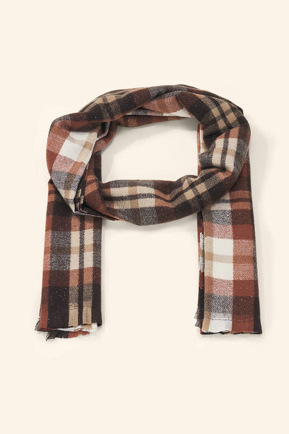 Écharpe à carreaux tartan pailletée FL622DF