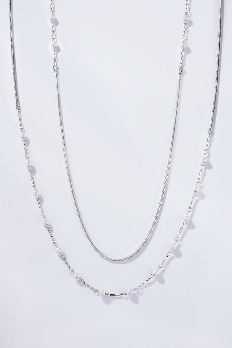 Stainless steel sautoir necklace 224AQ226