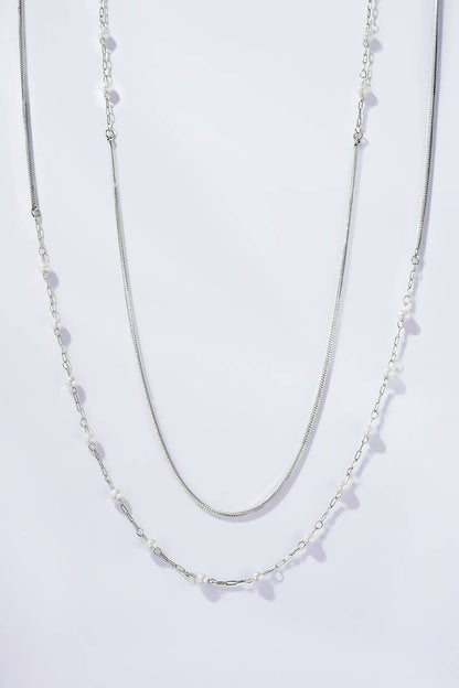 Stainless steel sautoir necklace 224AQ226