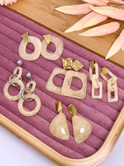 Set de boucles d'oreilles en acier inoxydable SET81