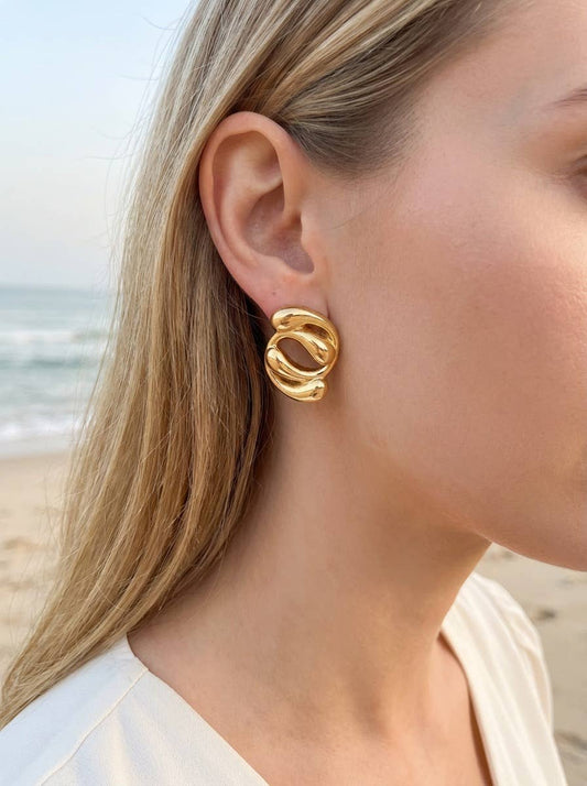 Boucles d'oreille en acier inoxydable 124AQ364