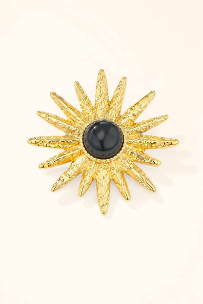 Broche soleil texturé en acier inoxydable BHYAQ127